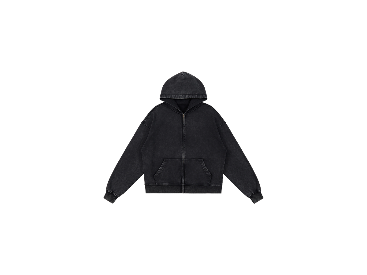 Y27 UNISEX SNOW WASH  — FULL-ZIP HOODIE [440 GSM]