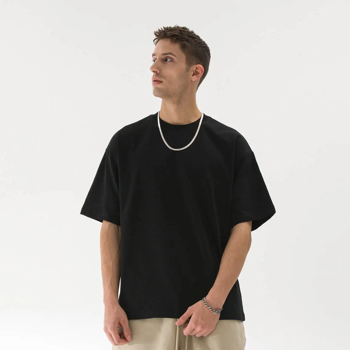 S32 UNISEX CLASSIC BOXY T-SHIRT COTTON - BLACK [280 GSM]