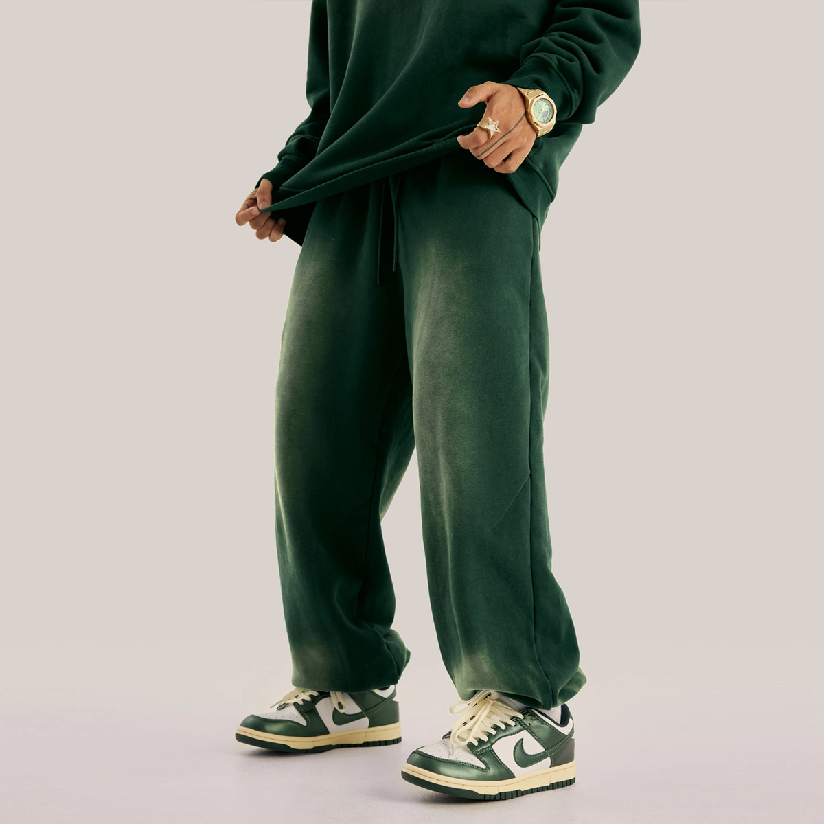 Y35 SUN FADED SWEATPANTS - MINERAL GREEN [400 GSM]