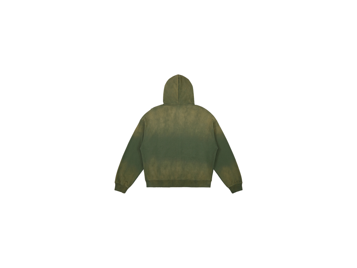 Z35 UNISEX SUN FADED DISTRESSED FULL-ZIP HOODIE [440 GSM]